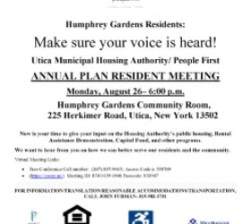 Annual Plan Resident Meeting, August 26th